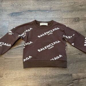Balenciaga kids Logo  Sweater in Dark Brown